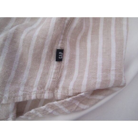 Women's Gap Linen Blend Button Stripe Preppy Long Sleeve Shirt Sz XXL (WB440) - Picture 8 of 9